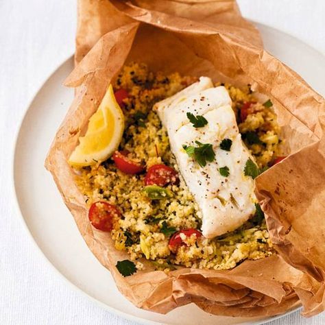 Foil Recipes, Fish Parcels, Baked Snapper, Bake Fish, Couscous Healthy, Easy Recipe Ideas, Couscous Recipe, Recipes Oven, Couscous Recipes