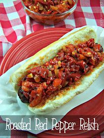 Red Pepper Relish, Roasted Red Peppers Recipes, Hot Dog Relish, Hot Pepper Relish, Red Pepper Recipes, Pepper Relish, Jalapeno Peppers, Relish Recipes, Roasted Red Pepper