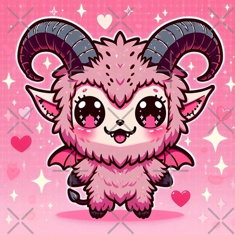 Pastel goth Krampus, kawaii Christmas, pink cute by Spooky Witch Dream | Redbubble Krampus Drawing, Cute Krampus, Pastel Goth Christmas, Kawaii Witch, Gothic Kawaii, Cute Mouse Pad, Spooky Witch, Kawaii Christmas, Doodle Ideas