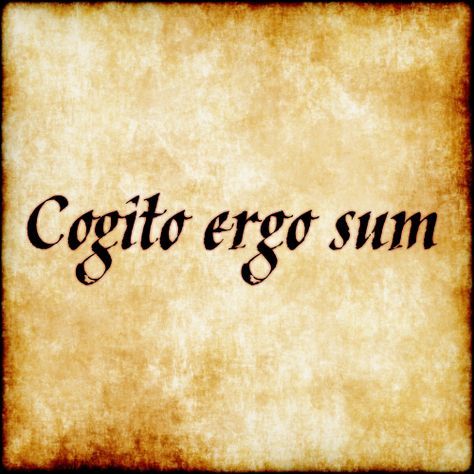 Cogito ergo sum - I think, therefore I am.  Rene Descartes. Quotes Latin, Latin Spells, Rene Descartes, Latin Quotes, Latin Language, Cogito Ergo Sum, Latin Phrases, Symbol Tattoos, Latin Words