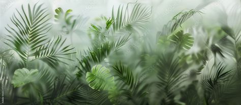 Tropical Plant Wallpaper, Frosted Glass Plants, Frosted Glass Wallpaper, Indoor Wallpaper, Frosted Glass Texture, Frosted Glass Design, Plant Texture, Cladding Design, Indoor Greenery