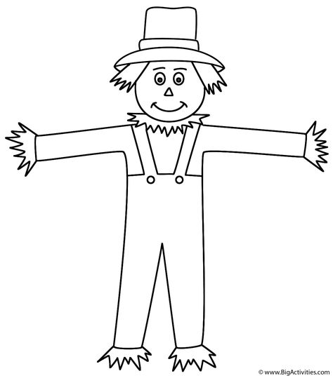 Scarecrow Coloring Pages Free Printable, Scarecrow Template, Scarecrow Face, Scarecrow Crafts, Body Template, Halloween Scarecrow, Fall Scarecrows, Pumpkin Coloring Pages, Fall Preschool