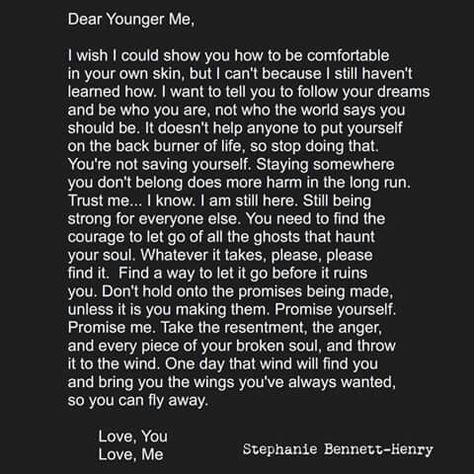 Dear Younger Me, Letter To Future Self, Responsibility Quotes, One Word Instagram Captions, Cute Text Quotes, Younger Self, Dear Self Quotes, Dear Self, Journal Writing Prompts