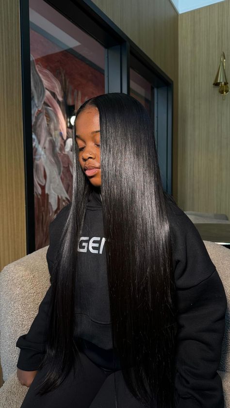 Aa’Niyah Jalaya | May books are now open! 🍾 Buss down middle part using 4 bundles of D Straight from @dhairboutique ❤️ - #hairinspo #quickweave #hairstyle… | Instagram Buss Down Middle Part, Middle Part Hairstyles, Frontal Wig Hairstyles, Straight Weave Hairstyles, Sew In Hairstyles, Quick Weave Hairstyles, Dyed Hair Inspiration, Protective Hairstyles Braids, Middle Part