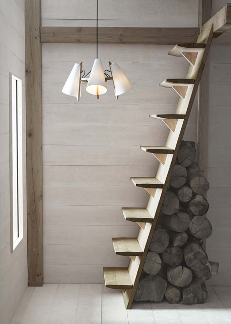 14 Jaw-Dropping Staircase Ideas For Small Spaces - Tiny Partments Casa Hobbit, Tiny House Stairs, Loft Stairs, Save For House, Loft Ladder, Attic Stairs, Upstairs Hallway, Narrow Hallway, House Stairs