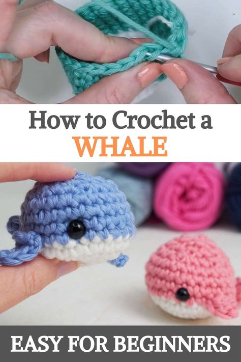 Beginners Amigurumi, Beginning Crochet, Crochet Whale, Quick Crochet Projects, Easy Amigurumi, Crochet Keychain Pattern, Easy Crochet Projects, Crochet Animals Free Patterns, Crochet Vintage