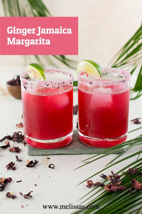 Enjoy a refreshing margarita with this delicious Ginger Jamaica Margarita recipe! Jamaica Margarita, Dried Hibiscus Flowers, Fresh Drinks, Agua Fresca, Sauce Pot, Cocktail Ingredients, Agave Syrup, Margarita Recipe, Margarita Recipes