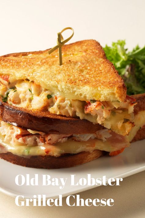 34. Old Bay Lobster Grilled Cheese Seafood Grilled Cheese, Lobster Grilled Cheese Sandwich, Recipes With Lobster Meat, Meat Grilled Cheese, Lobster Meat Recipes, Lobster Grilled Cheese, Lobster Grilled, Chicken Pesto Pasta Salad, Grill Cheese