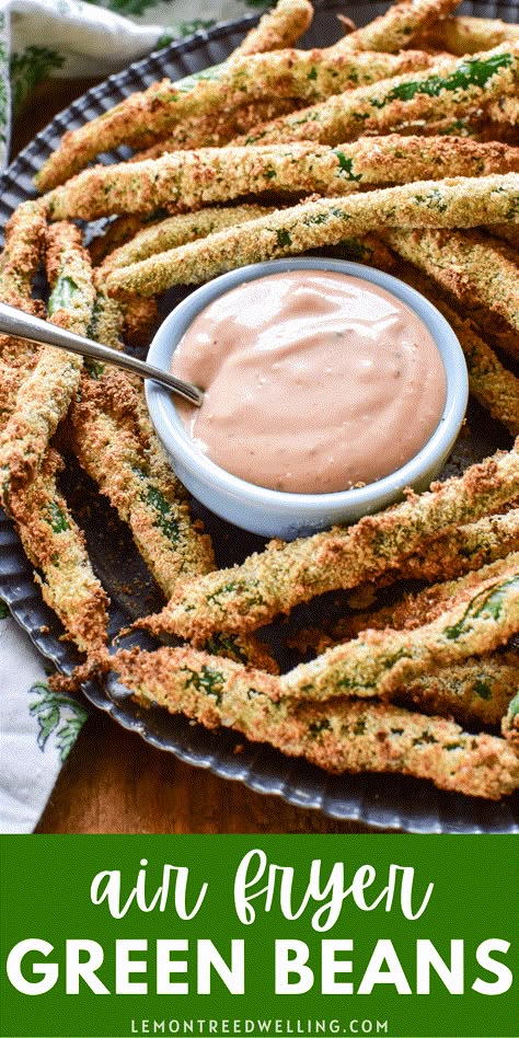 Parmesan Crusted Green Beans, Fried Green Bean Recipes, Healthy Meal Prep Dinner, Meal Prep Dinner Recipes, Air Fried Green Beans, Air Fryer Green Beans, Air Fryer Vegetable, Lemon Tree Dwelling, Seasoned Bread