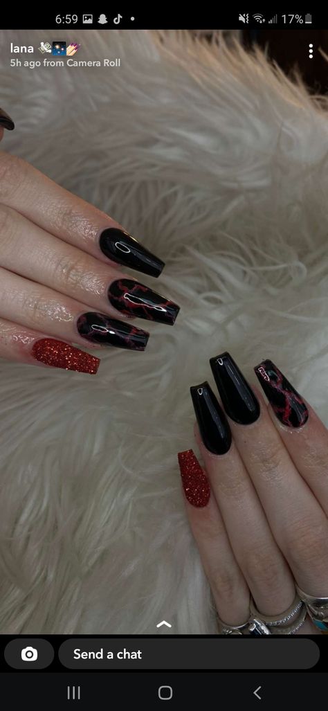 Done by @lanas_nailss on instagram Red Lightning Nails, Lightning Nails, Red Lightning, Nails, Red, Beauty