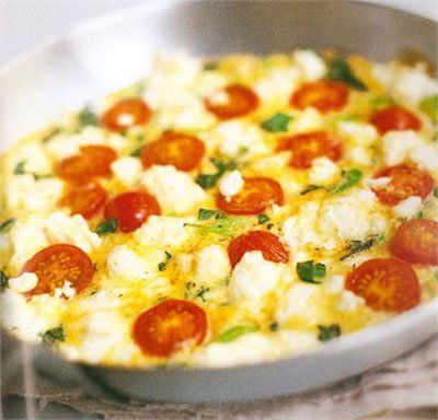 Feta Cheese and Tomato Omelette | Community Recipes | Nigella's Recipes | Nigella Lawson Tomato Omlet, Feta Eggs, Feta Omelette, Tomato Omelette, Omelette Recipes, Cheese And Tomato, Cheese Omelette, Bruschetta Ingredients, Top Chicken Recipes