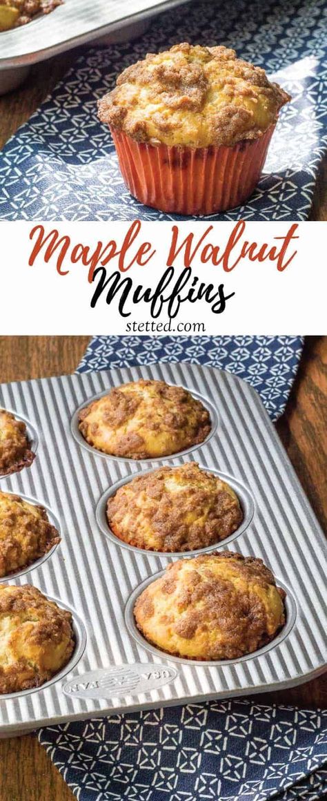 Maple Muffins Recipes, Walnut Desserts, Apple Walnut Muffins, Cherry Muffin, Maple Muffins, Muffins Blueberry, Bread Head, Maple Recipes, Walnut Muffins