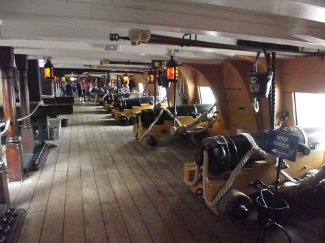 HMS Victory - Portsmouth Historic Dockyard - Upper Gun Deck - cannons | Flickr - Photo Sharing! Portsmouth Dockyard, Hms Surprise, Battle Of Trafalgar, Portsmouth England, Lord Nelson, Scale Model Ships, Wooden Ship Models, Old Sailing Ships, Mary Rose