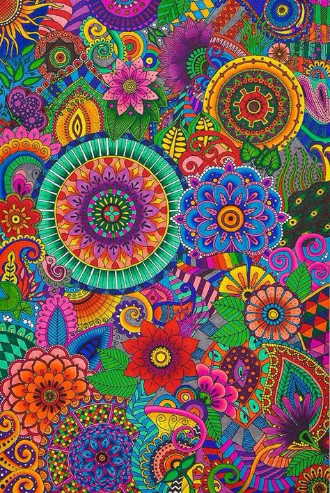 Mandala Coloring Ideas, Mandala Art Colorful Patterns, Mandala Drawing Colourful, Mandala Pictures, Colourful Mandala Art, Mandala Colour, Coloured Mandala, Colourful Mandala, Colourful Patterns