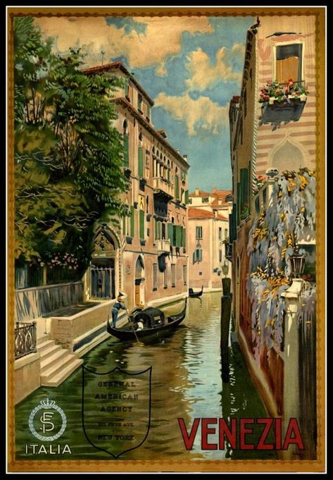 Art Print Venice Travel Poster Print, 1920s 8 x 10