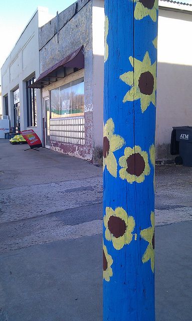 Let locals paint your downtown light poles. Instant community art project. Fitness Gift Ideas, Painted Trees, Telephone Pole, Plank Art, Art Pole, Fitness Gift, Garden Totems, Garden Poles, Pole Art