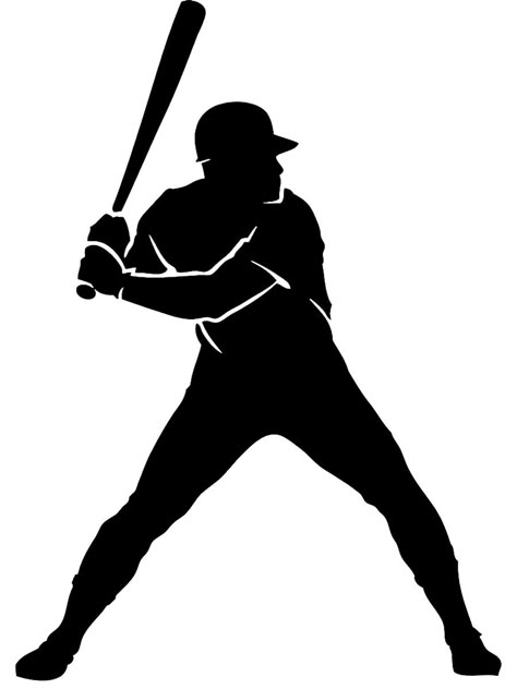 Baseball Stencil, Baseball Silhouette, Printable Baseball, Stencils For Kids, Scrapbooking Sports, Travel Baseball, Sports Painting, Baseball Room, Baseball Birthday Party