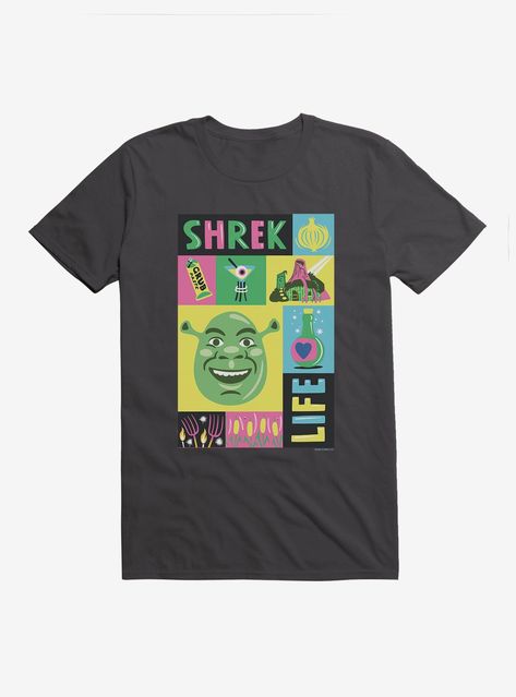 Shrek Life Collage T-Shirt Life Collage, Storm Grey, Movie Tees, Tall Hoodies, Plus Size Swim, T Shirt Image, Lady And The Tramp, Top Graphic Tees, Disney Ladies