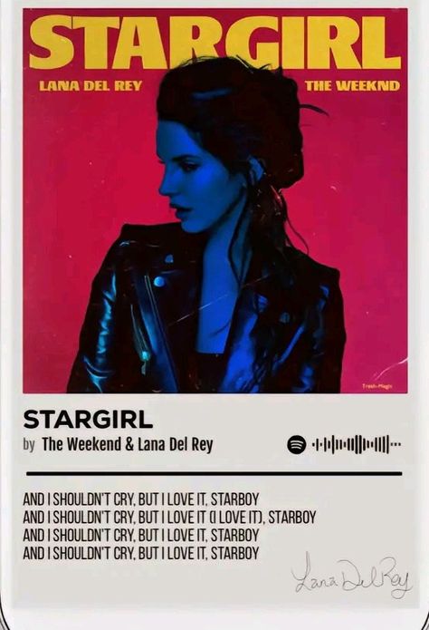 Lana Del Rey Music Poster, Stargirl Poster, Lana Del Rey Stargirl, Stargirl Lana Del Rey, Lana Del Rey Cover, Singer Fanart, The Weeknd Album Cover, Adele Singer, The Weeknd Albums