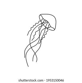 Cute Fine Line Drawings, Simple Ocean Creature Drawing, Octopus Tattoos Small Simple, Small Simple Jellyfish Tattoo, Simple Aquatic Tattoo, Beach Outline Drawing, Simple Underwater Drawing, Easy Under The Sea Drawings, Mini Jellyfish Tattoo