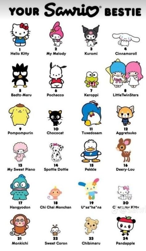 Original Sanrio Characters, Unpopular Sanrio Characters, Sanrio Characters List, Sanrio Besties, All Sanrio Characters, My Sanrio, Sanrio Stuff, Fan Drawing, Bear Names