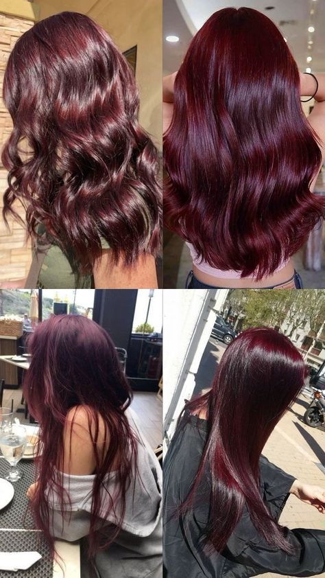 Dark Berry Red Hair, Really Dark Red Hair, Deep Cherry Red Hair Burgundy, Dark Wine Hair, Cherry Wine Hair, Dark Magenta Hair, Cherry Red Hair Dye, Wine Colored Hair, Hair Colors Red