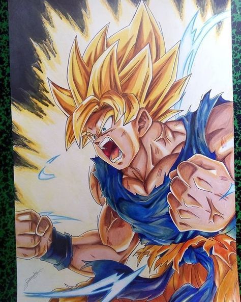 Goku Art Drawings, Goku Art, Dbz Drawings, Goku Drawing, Dragon Ball Tattoo, Ball Drawing, Globe Art, Dragon Ball Painting, Dragon Ball Art Goku