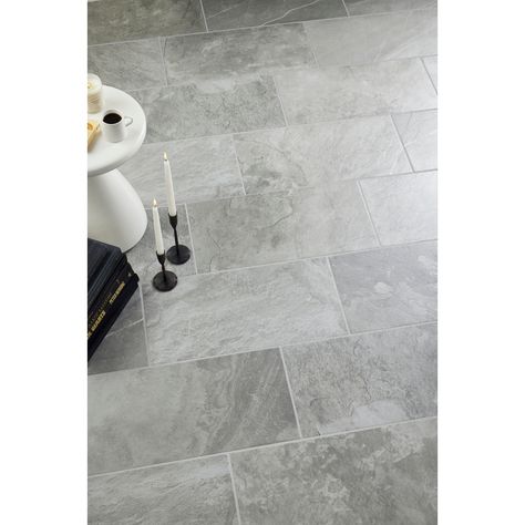 Grey Floor Tiles, Hall Bathroom, The Tile Shop, Grey Flooring, Design Your Dream House, Grey Marble, Bath Remodel, Marble Effect, Wall And Floor Tiles