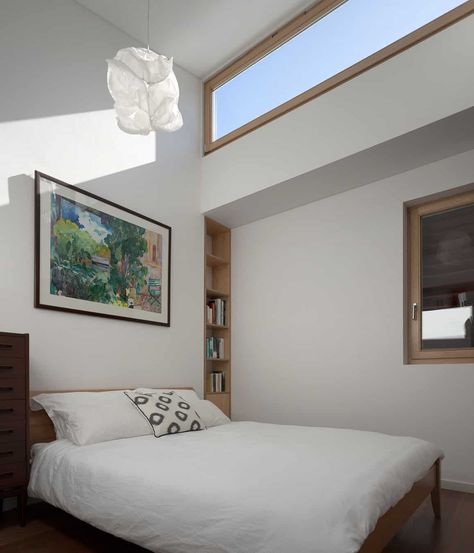 Bedroom With Ceiling Window, Bedroom Ceiling Window, Bedroom High Windows, Open Window Bedroom, Bedroom With High Windows, High Bedroom Windows, Small Bedroom With High Ceilings, Small Window In Bedroom, High Window Bedroom