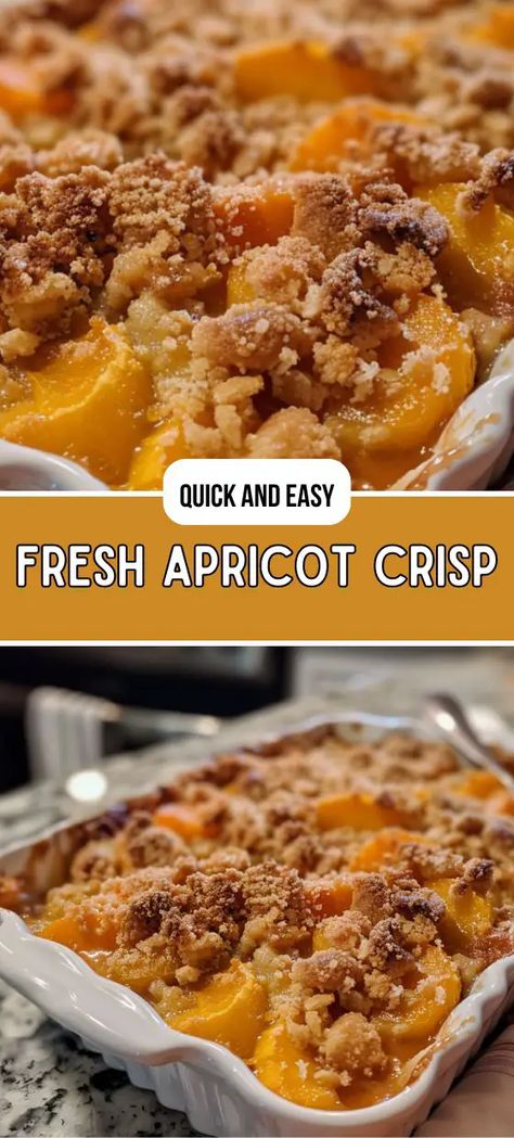 Fresh Apricot Crisp Apricot Crumble Recipe, Apricot Crisp, Sour Cherry Pie, Fresh Apricots, Apricot Tart, Cherry Pie Recipe, Apricot Recipes, Lunch Appetizers, Crumble Recipe