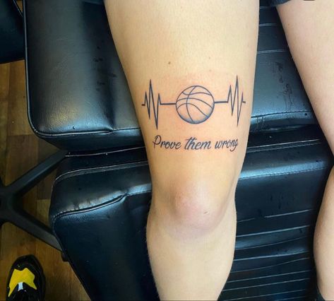 Tattoo Ideas For Men Athletes, Ball Is Life Tattoo, The Chosen One Tattoo, Small Basketball Tattoos Simple, Small Basketball Tattoos, Sports Tattoos Women, Tattoos For Basketball Players, Basketball Ideas Tattoo, Tattoo Ideas For Basketball Players