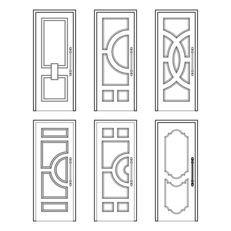 Entrance Door Elevation Design, Door Elevation Design, Door Design Drawing, Classic Interior Doors, Drawing On Doors Ideas, Door Detail Drawing, Simple Door Design, Cnc Door Design, Kitchen Door Design