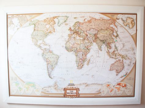 love the idea of a wall map to mark the places we've traveled to Natural Geographic, Pin Travel Map, Push Pin Travel Map, Travel Map Pins, Global Map, Travel Wall Decor, Pushpin Travel Map, Interactive Walls, Push Pin Map