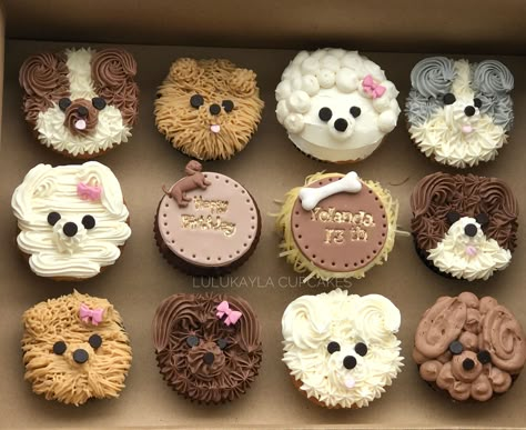 Puppy Birthday Cakes, Puppy Cupcakes, Dog Themed Birthday, Puppy Pawty, Dog Themed Birthday Party, Dog Cupcakes, Puppy Birthday Parties, Puppy Cake, Animal Cupcakes