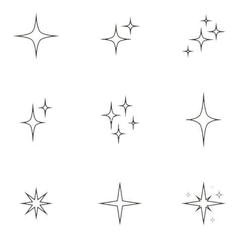 Tiny Starburst Tattoo, Star Emoji Tattoo, Small Star Tattoo Designs, Little Star Tattoo Simple, Simple Star Tattoo Design, Sparkle Emoji Tattoo, Simple Stars Tattoo, Star Tattoo Simple, Star Minimalist Tattoo