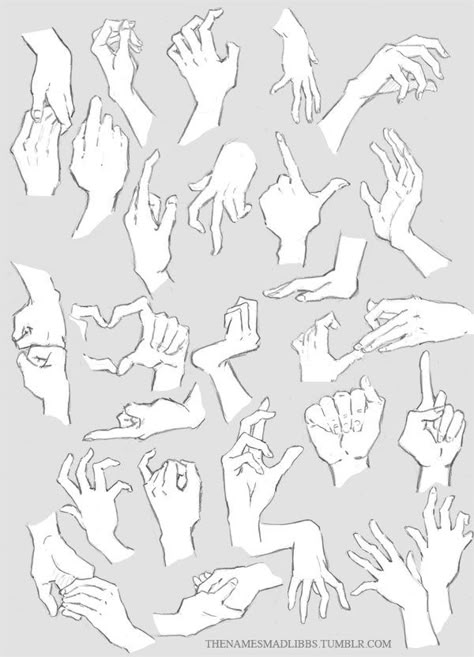 Hands Hands HANDS by MadLibbs.deviantart.com on @deviantART Hand Gestures, Hand Drawing Reference, Anatomy Sketches, Hand Reference, Poses References, Digital Painting Tutorials, Cartoon Drawing, Figure Drawing Reference, Hand Tattoo