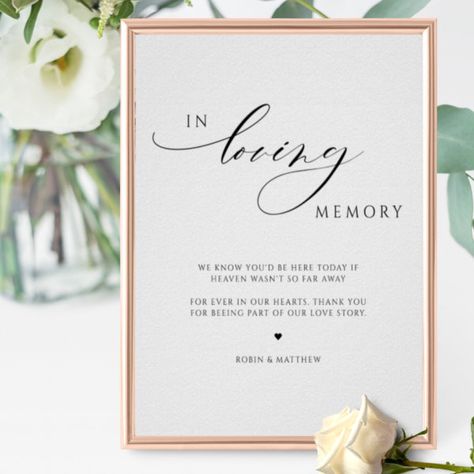 Elegant In Loving Memory Wedding Sign Wedding Memorial Table, Memorial Table Sign, Wedding Memory Table Sign, Memory Wedding Sign, In Loving Memory Wedding, Loving Memory Wedding, Memorial Table, Wedding Guest Book Table, Memory Table Wedding