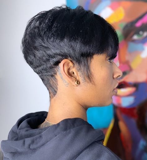 Tapered Pixie Haircut Black Women, Black Women With Short Hair, Tapered Pixie, Mushroom Haircut, Women With Short Hair, Short Relaxed Hairstyles, Black Hair Short Cuts, Short Hair Images, Cut Life