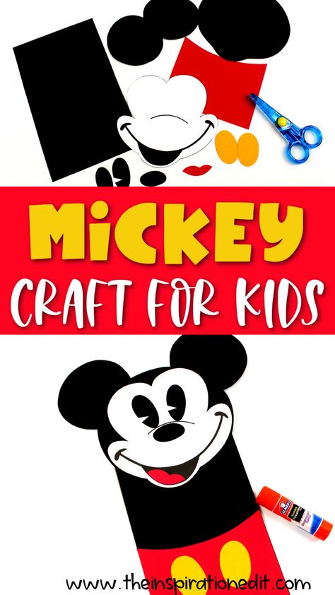 Mickey Mouse Arts And Crafts, Mickey Mouse Activities Preschool, Mickey Mouse Paper Crafts, Disney Theme Crafts, Mickey Mouse Crafts For Preschoolers, Mouse Paper Bag Puppet, Disney Arts And Crafts, Mickey Mouse Crafts For Toddlers, Easy Disney Crafts