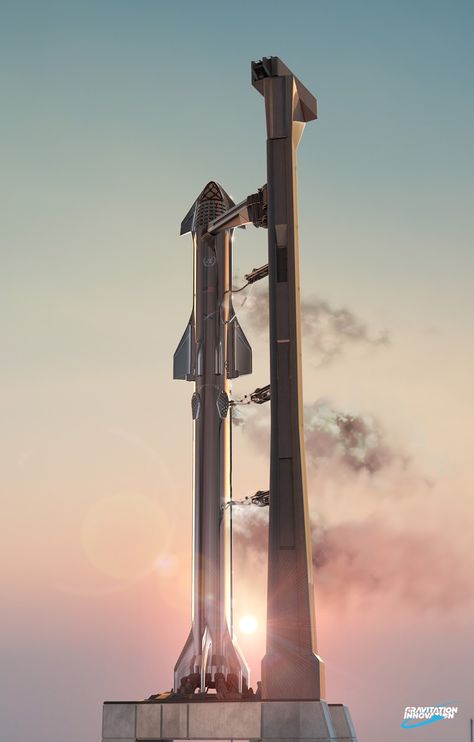 SpaceX Starship Super Heavy on launch pad by Gravitation Innovation Spacex Starship, Spaceship Art, Launch Pad, Space Nasa, Space Shuttle, Space And Astronomy, Space Station, Space Travel, Space Crafts