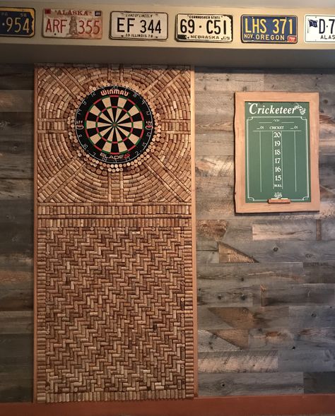 Dart Board Wall Cork, Dart Board Area Ideas, Garage Dart Board, Modern Dart Board Wall, Darts Wall, Dart Board Wall Ideas, Cork Dartboard, Woodworking Plans Shelves, Dart Board Wall