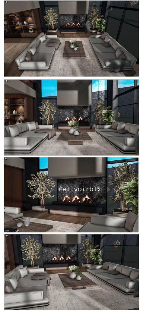 Bloxburg Luxury Living Room Ideas, Blockburg House Aesthetic, Places To Make In Bloxburg, Bloxburg Mansion Interior Layout, Interior Design Layouts, Big Mansions Bloxburg, Blocksburg Interior Ideas, Bloxburg Modern House Interior Entrance, Bloxburg Modern House Inside