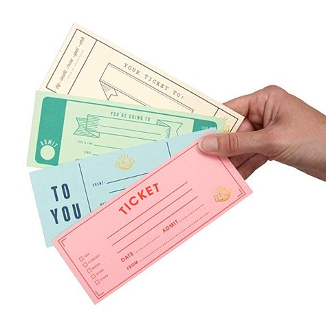 Gig Tickets, Coupons For Boyfriend, Young Women Activities, Romantic Surprise, Ticket Design, Dating Divas, Party Stationery, Night Couple, Diy Valentines Gifts