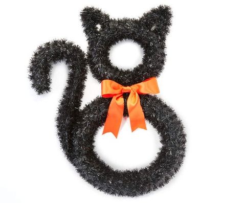 Tinsel Wreath, Cat Wreath, Pet Wreath, Cat Wall Decor, Deco Mesh Wreaths Diy, Wall Decor Hobby Lobby, Diy Halloween Wreath, Random Crafts, Wreaths For Sale