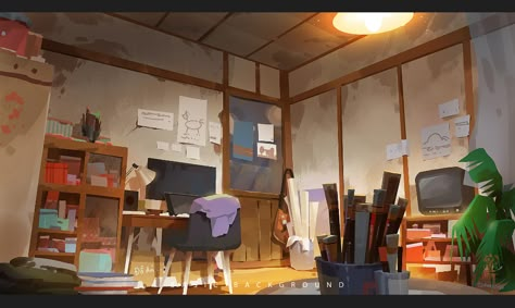 Interior Concept Art, Basic Background, Inside A House, Concept Art Tutorial, Interior Concept, Cartoon Background, Digital Painting Tutorials, Environmental Design, Animation Background