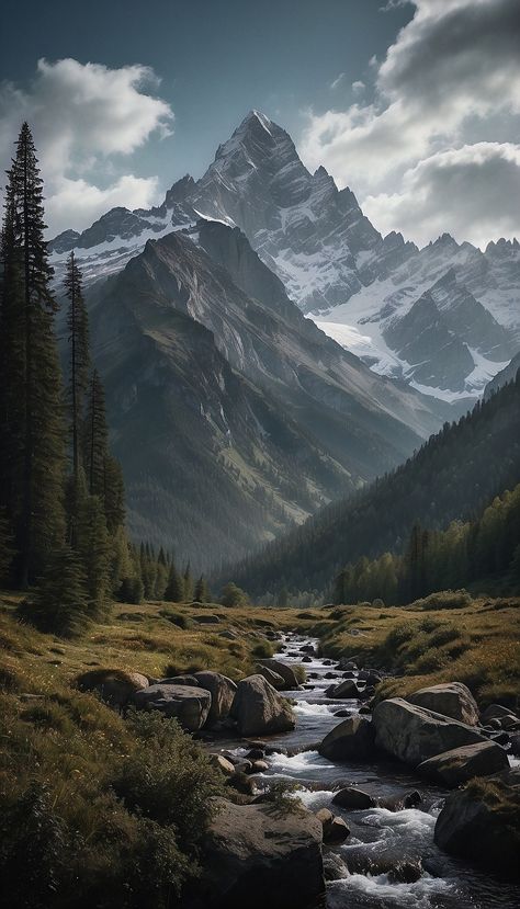 , #Creative, #Inspiration, #AD, #AI Iphone Wallpaper Landscape, River Landscape, Landscape Photography Nature, Landscape Art Painting, Cool Wallpapers Art, Beautiful Landscape Wallpaper, Fantasy Aesthetic, Phone Wallpaper Images, Landscape Nature