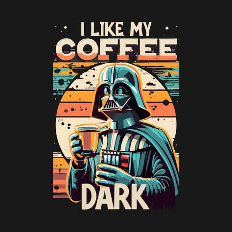 Coffee Art Illustration, Coffee Moodboard, Retro Sci Fi, Star Wars Stickers, Scratchboard Art, Coffee Illustration, Book Cafe, Funny Cartoon Quotes, Coffee Tshirt