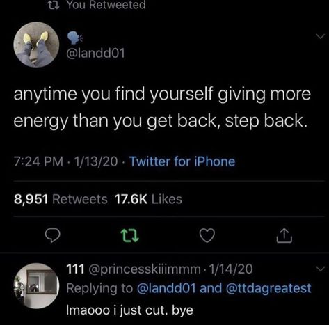 anytime you find yourself giving more energy than you get back, step back. Quotes Board, First Love Quotes, Writing Motivation, Twitter Tweets, Glow Nails, Saved Pins, Got Quotes, Realest Quotes, Real Facts