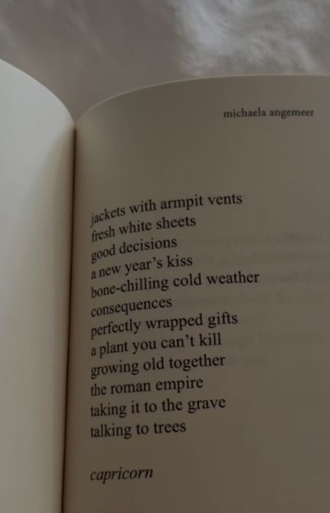 Capricorn Aura Aesthetic, December Capricorn Aesthetic, Poems For The Signs Michaela Angemeer, Aesthetic Capricorn Wallpaper, Michaela + Core + Aesthetic, Capricorn Vision Board, Moon In Capricorn Aesthetic, Capricorn Aesthetic Quotes, Capricorn Season Aesthetic