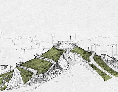 Site Synthesis, Hill Sketch, Hand Drafting, Section Architecture, Hill Drawing, Architecture Exam, Forest Sketch, Landscape Architecture Graphics, Conceptual Sketches